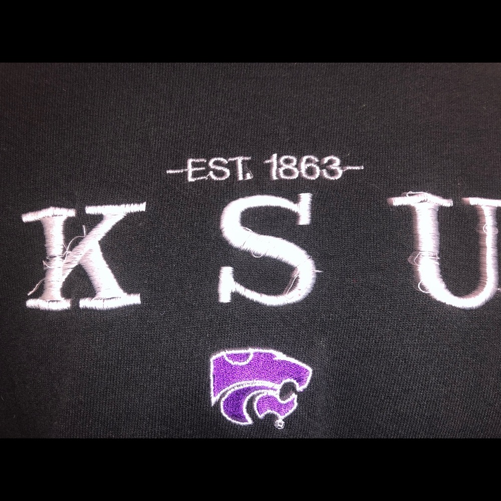 KSU crewneck XL 100% cotton wear n tear on KSU